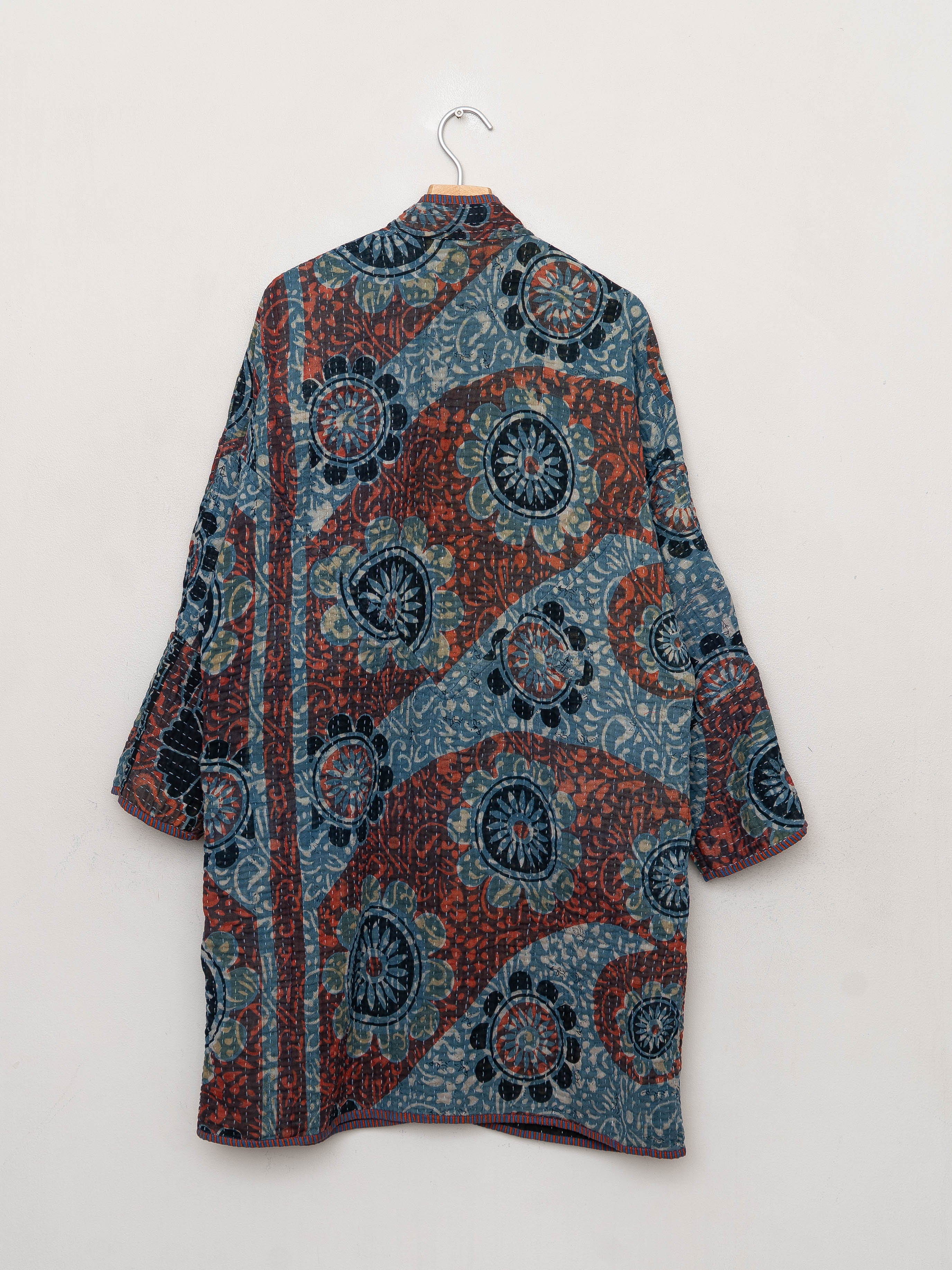 The Sai Quilted Indigo Kantha Coat