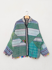 The Ladhiya Quilted Patchwork Kantha Jacket