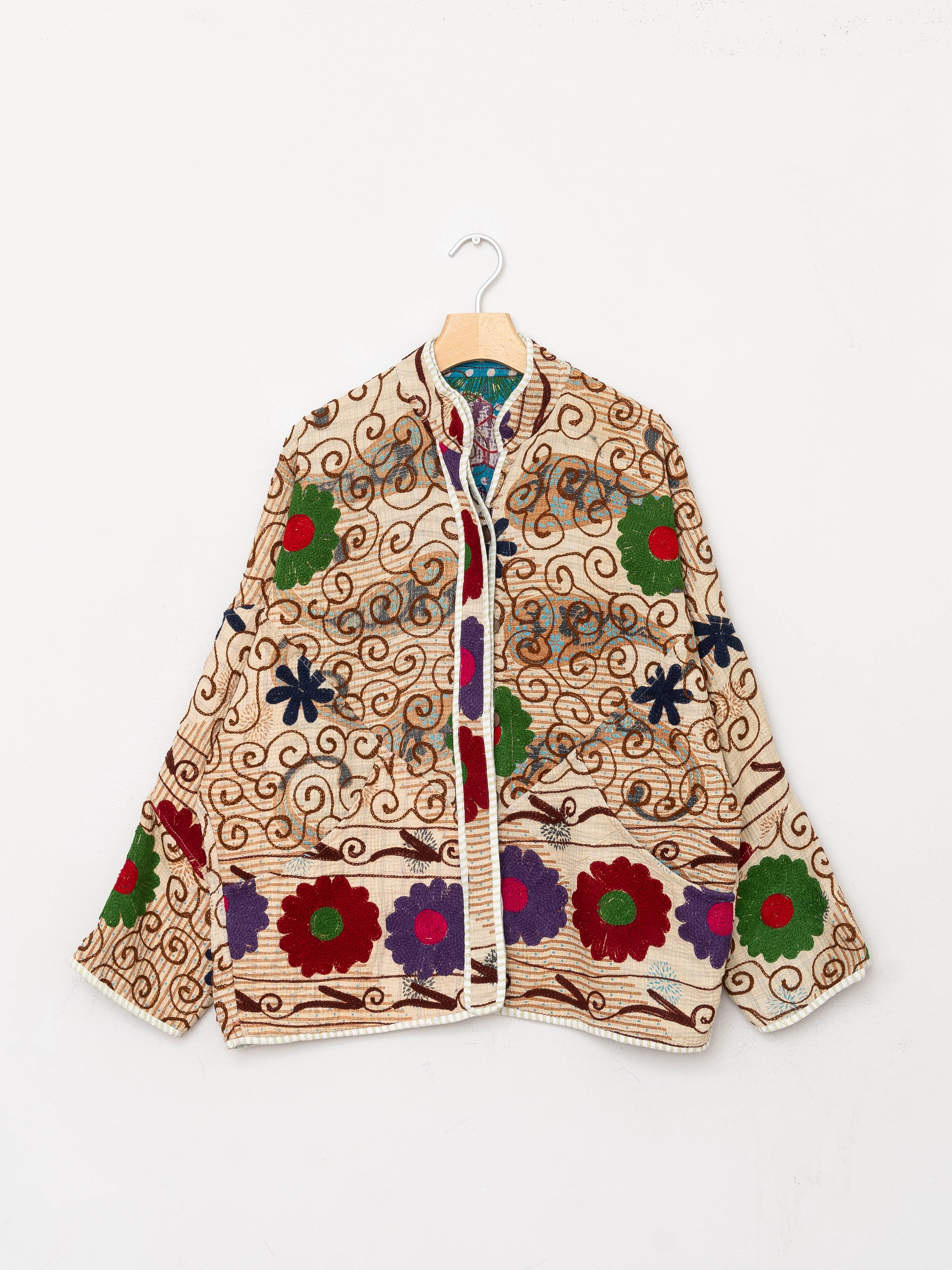 The Ladhiya Quilted Suzani Kantha Jacket