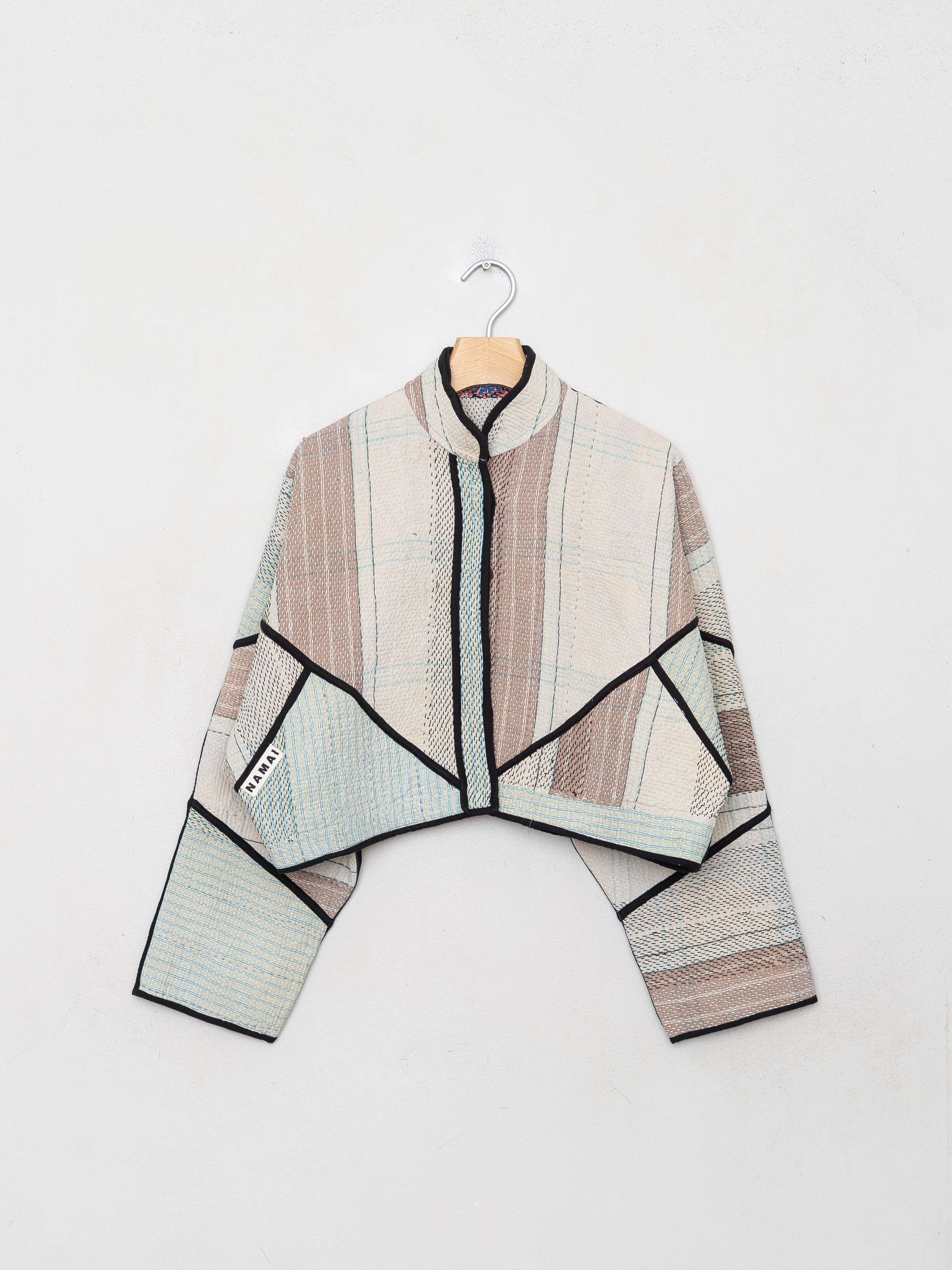 The Kaira Cropped Quilted Patchwork Kantha Jacket
