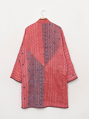 The Sai Quilted Indigo Kantha Coat