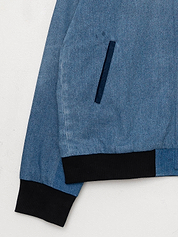 The Veda Denim Bomber Jacket - Large
