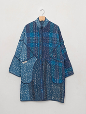 The Sai Quilted Indigo Kantha Coat