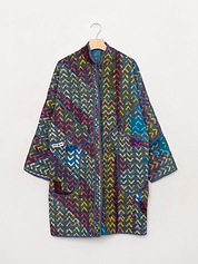 The Sai Quilted Indigo Kantha Coat