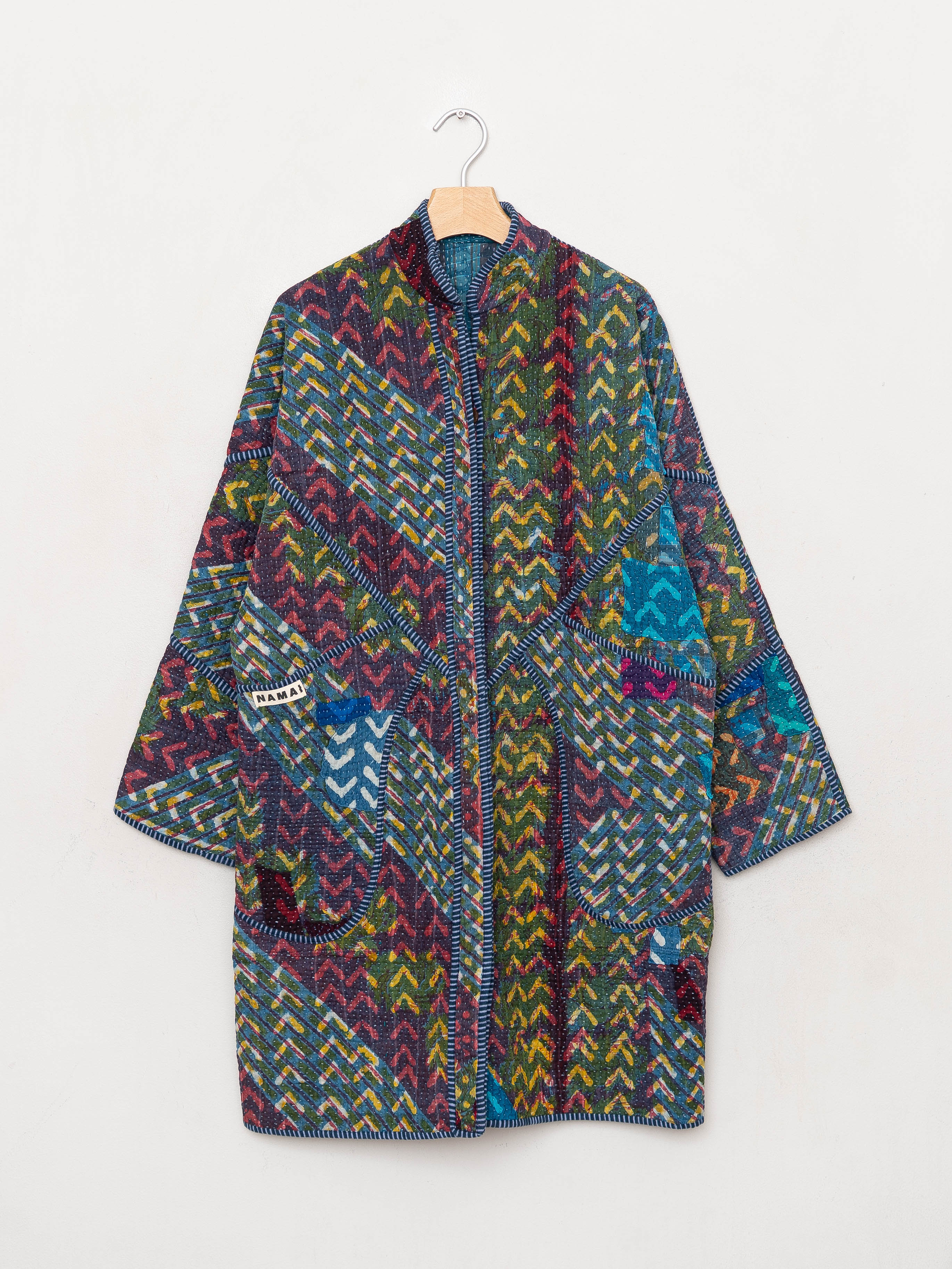 The Sai Quilted Indigo Kantha Coat