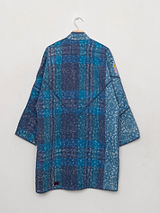 The Sai Quilted Indigo Kantha Coat
