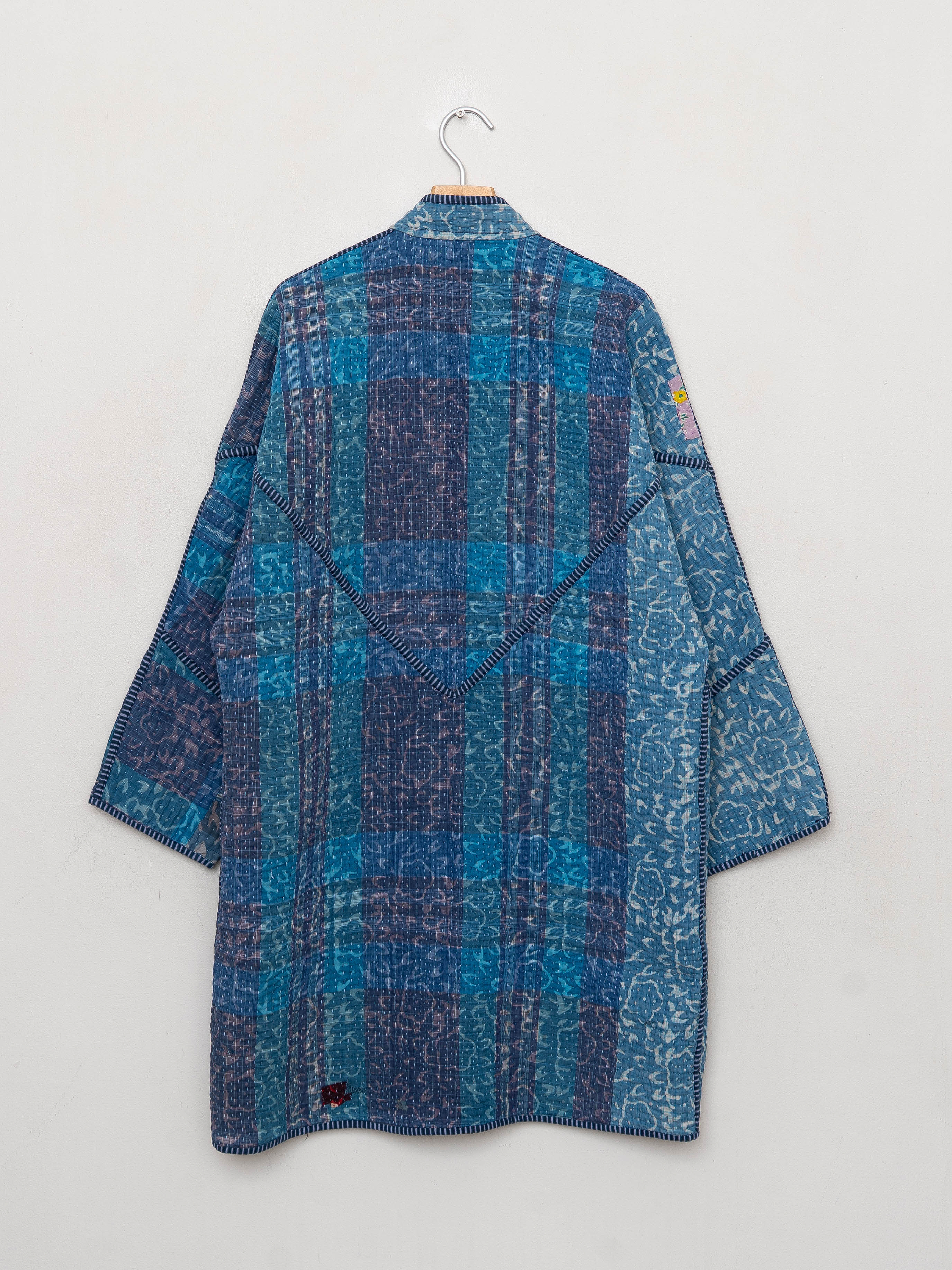 The Sai Quilted Indigo Kantha Coat