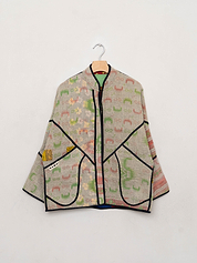 The Ladhiya Quilted Patchwork Kantha Jacket