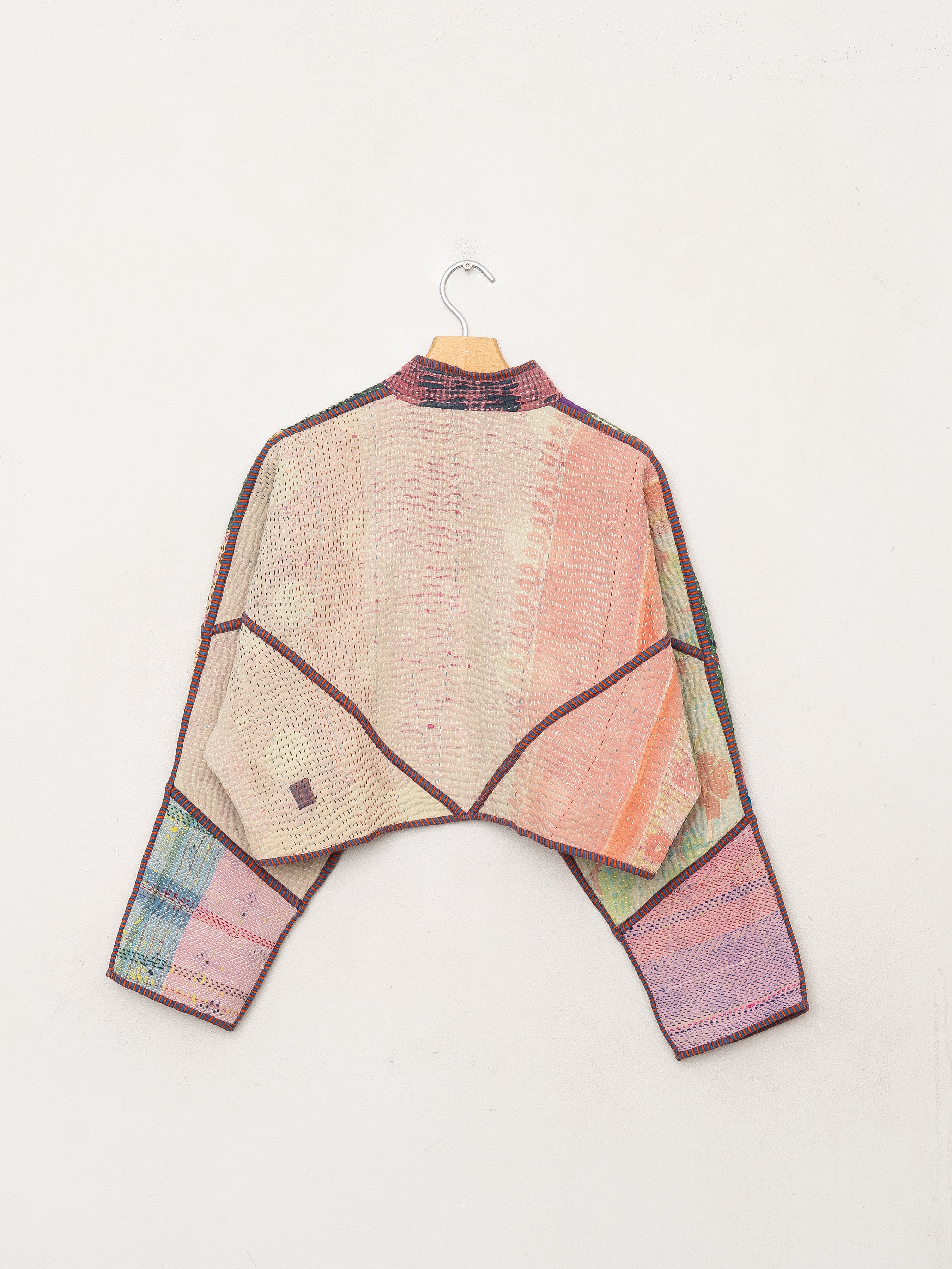The Kaira Cropped Quilted Patchwork Kantha Jacket