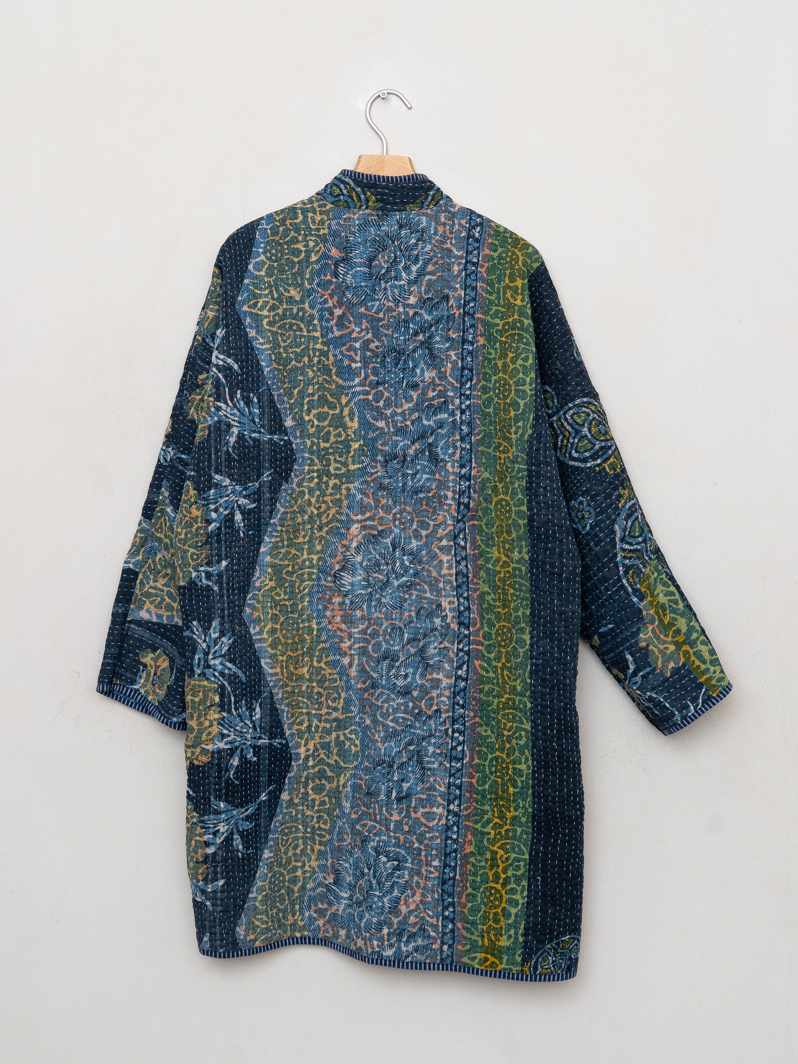 The Sai Quilted Indigo Kantha Coat