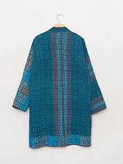 The Sai Quilted Indigo Kantha Coat