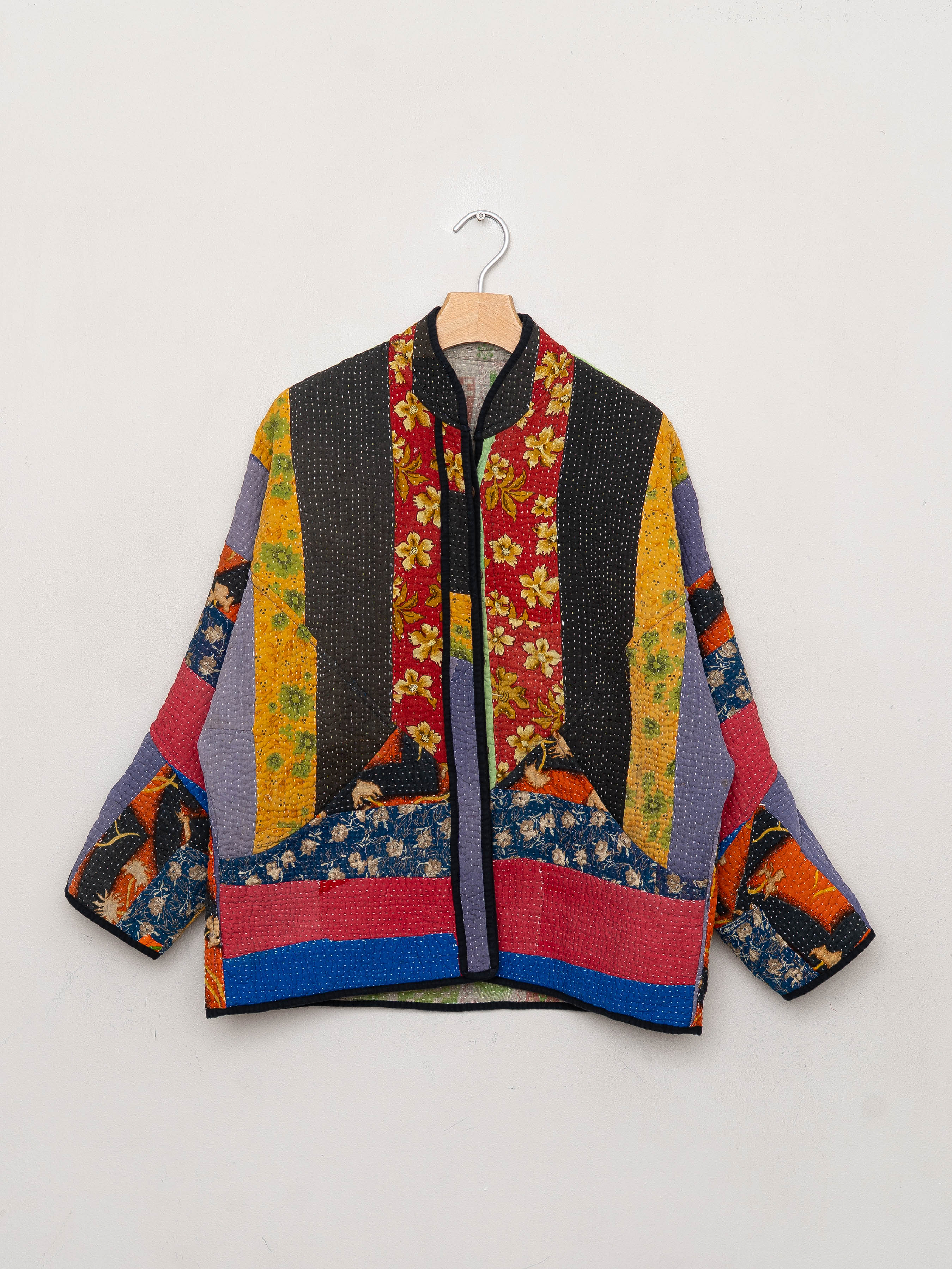 The Ladhiya Quilted Patchwork Kantha Jacket