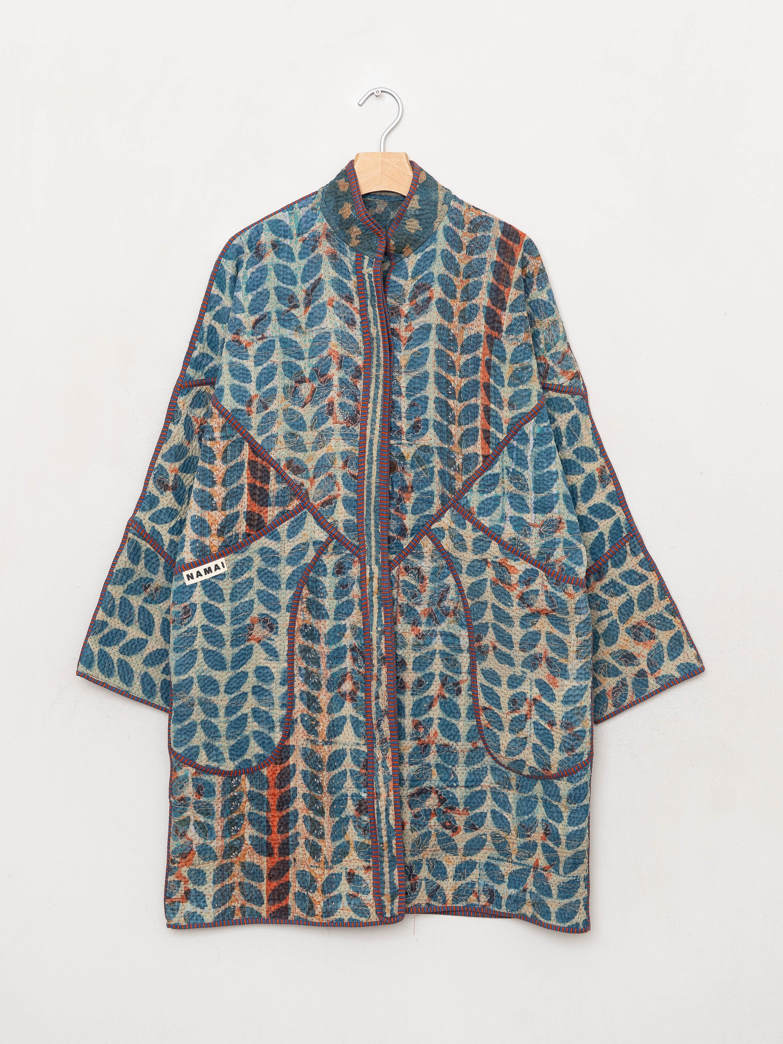 The Sai Quilted Indigo Kantha Coat