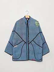 The Narmada Quilted Patchwork Kantha Jacket