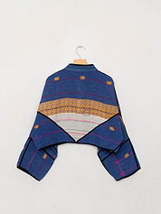 The Kaira Cropped Quilted Patchwork Kantha Jacket