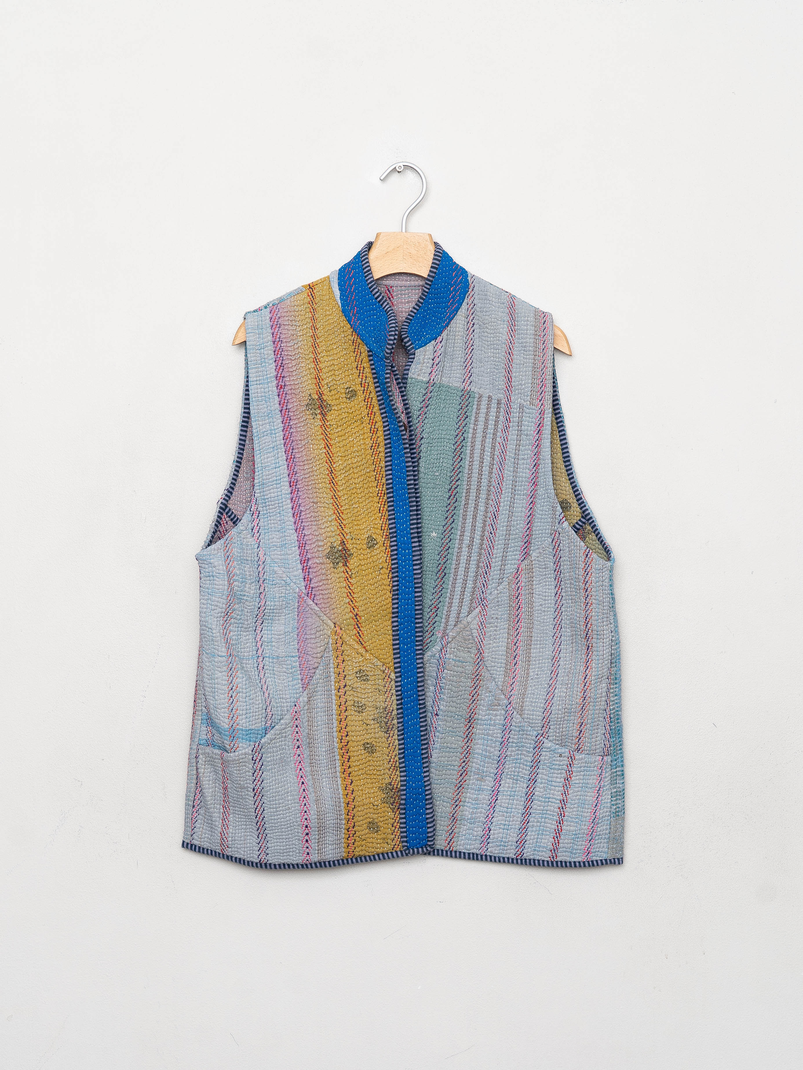 The Ladhiya Quilted Patchwork Kantha Vest