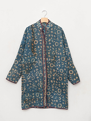 The Sai Quilted Indigo Kantha Coat