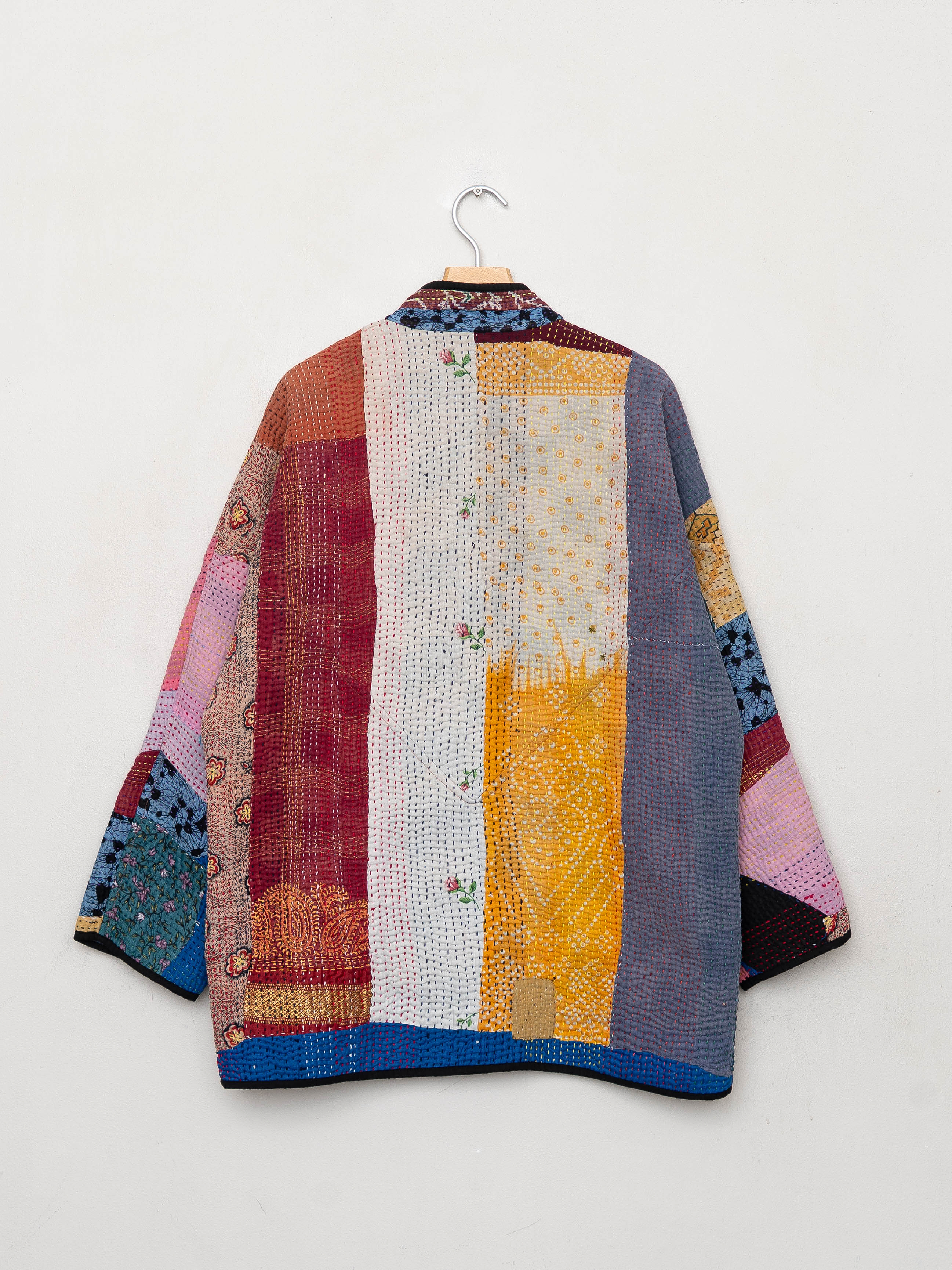 The Narmada Quilted Patchwork Kantha Jacket