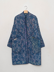 The Sai Quilted Indigo Kantha Coat