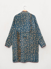 The Sai Quilted Indigo Kantha Coat