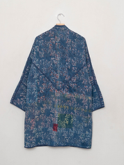 The Sai Quilted Indigo Kantha Coat