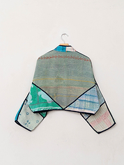 The Kaira Cropped Quilted Patchwork Kantha Jacket