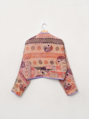 The Kaira Cropped Suzani Quilted Kantha Jacket