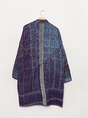 The Sai Quilted Indigo Kantha Coat Wholesale