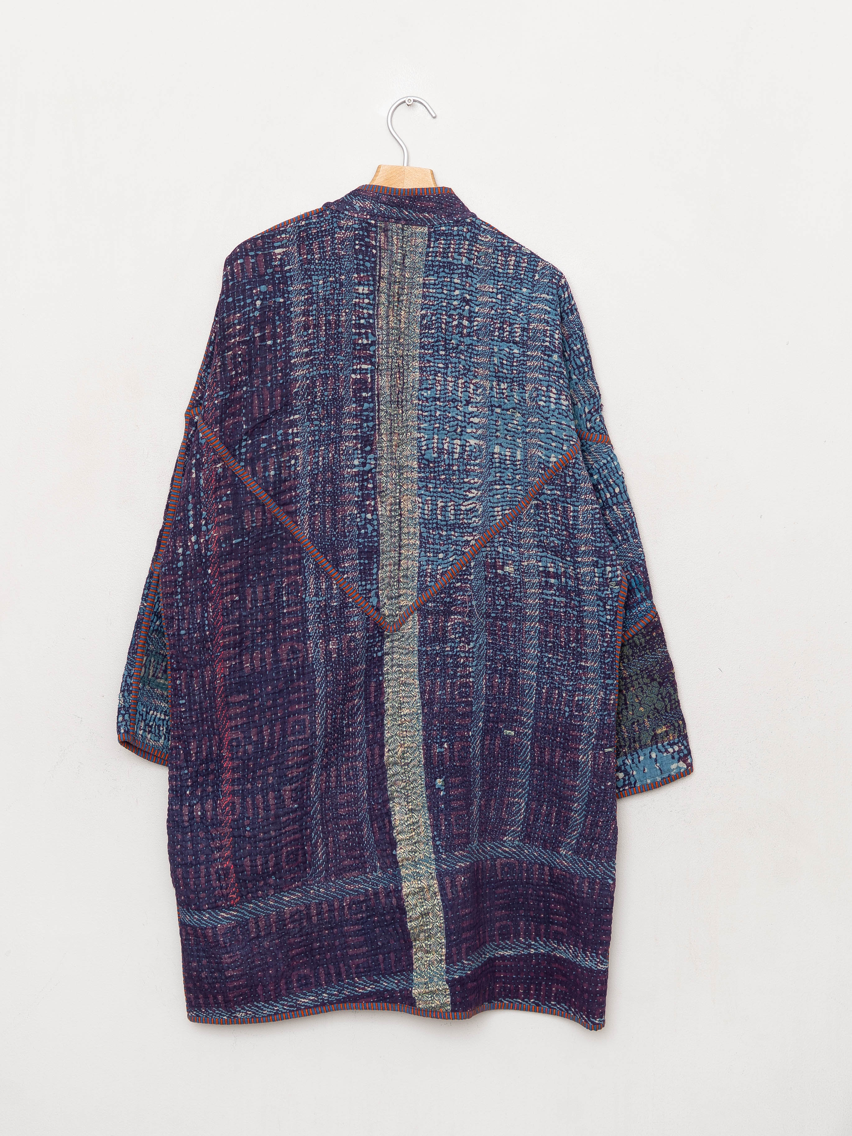 The Sai Quilted Indigo Kantha Coat Wholesale