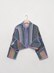 The Kaira Cropped Quilted Patchwork Kantha Jacket