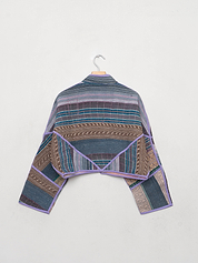 The Kaira Cropped Quilted Patchwork Kantha Jacket