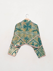 The Kaira Cropped Suzani Quilted Kantha Jacket