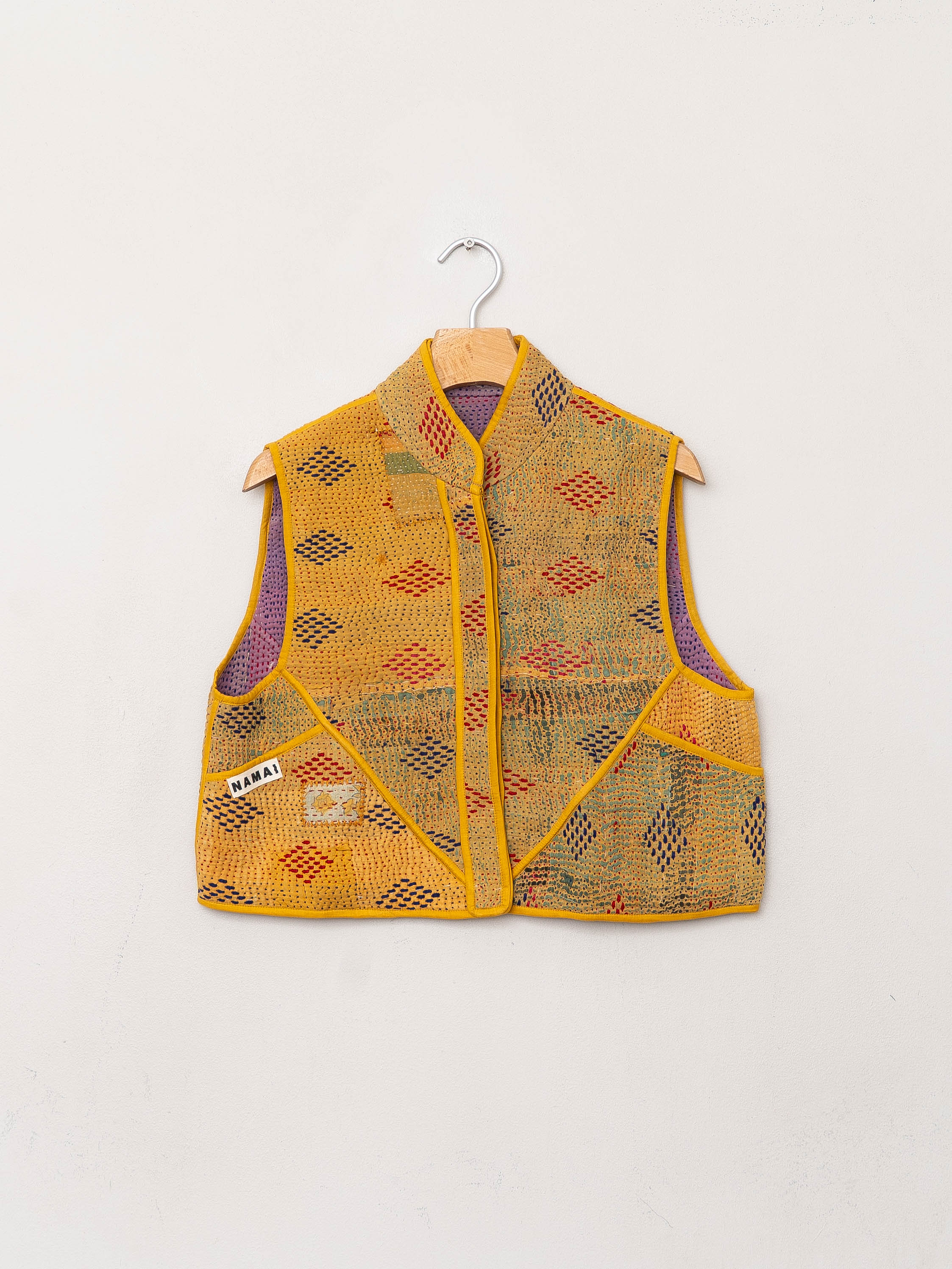 The Kaira Quilted Patchwork Kantha Vest