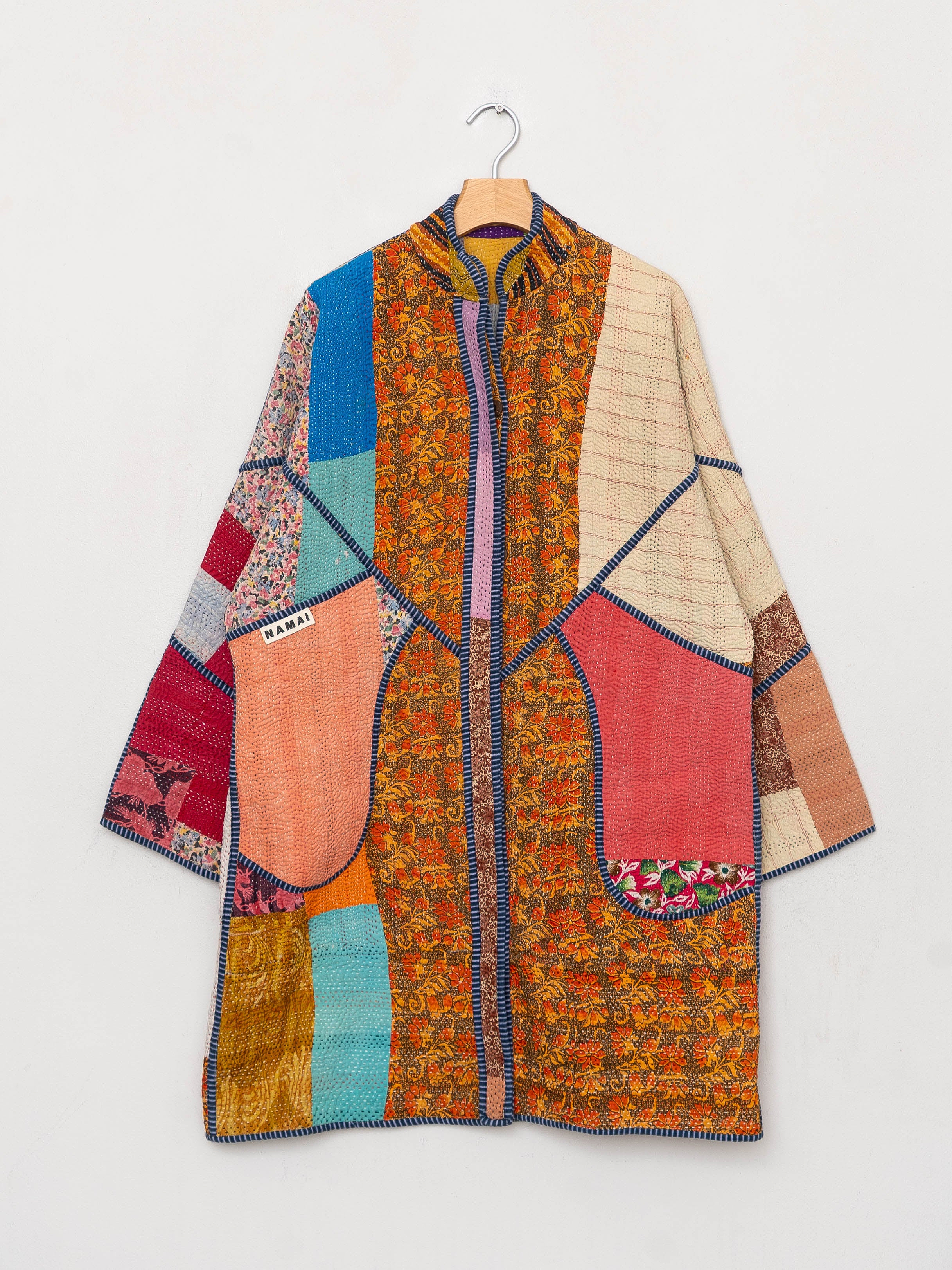 The Sai Quilted Patchwork Kantha Coat