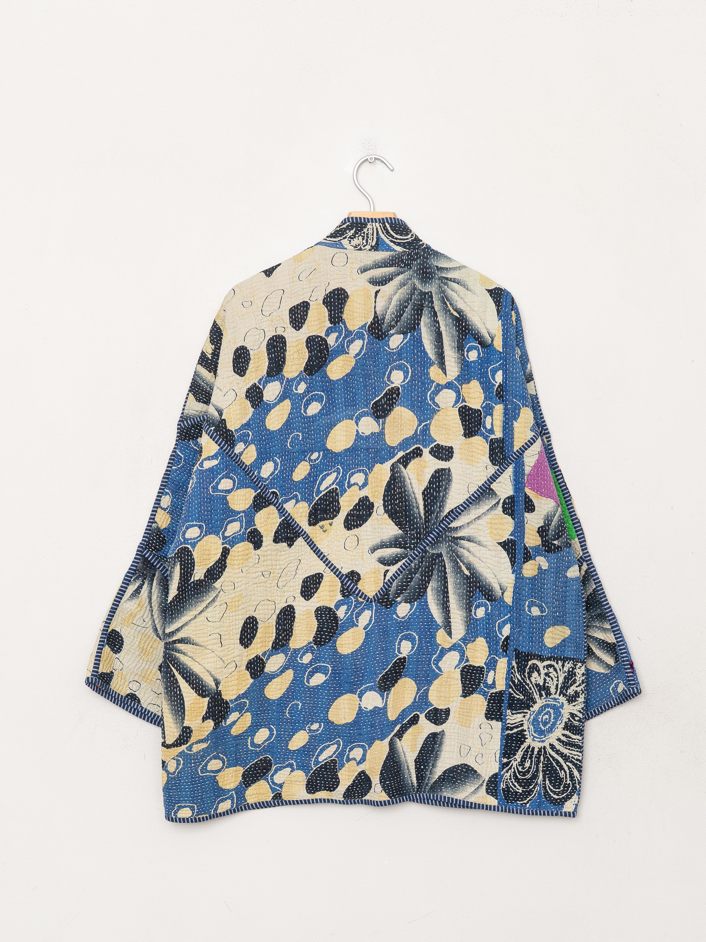 The Narmada Quilted Patchwork Kantha Jacket