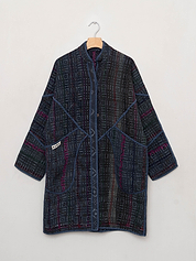 The Sai Quilted Indigo Kantha Coat