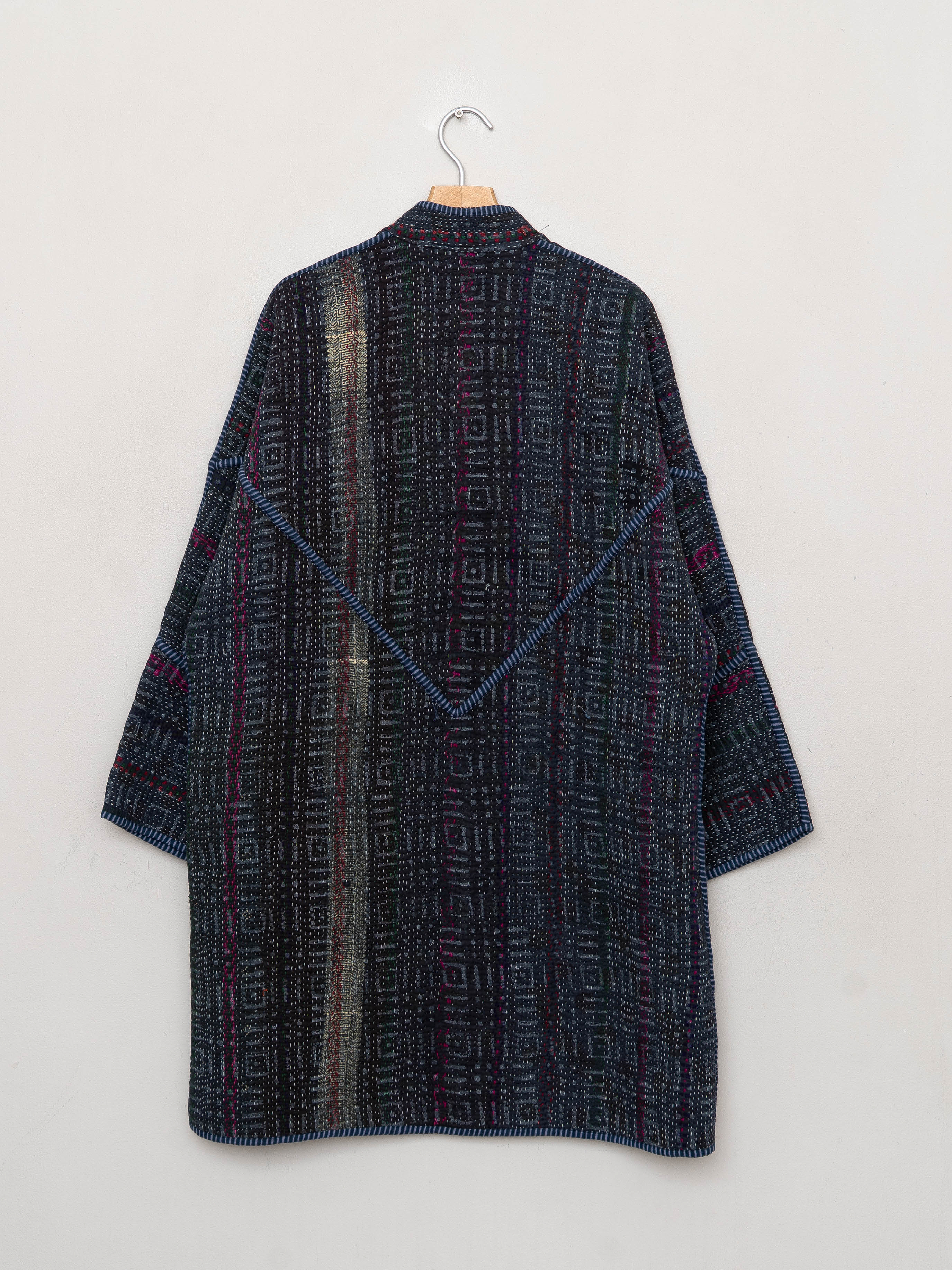 The Sai Quilted Indigo Kantha Coat