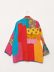 The Narmada Quilted Patchwork Kantha Jacket