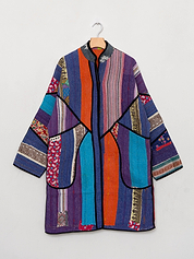 The Sai Quilted Patchwork Kantha Coat