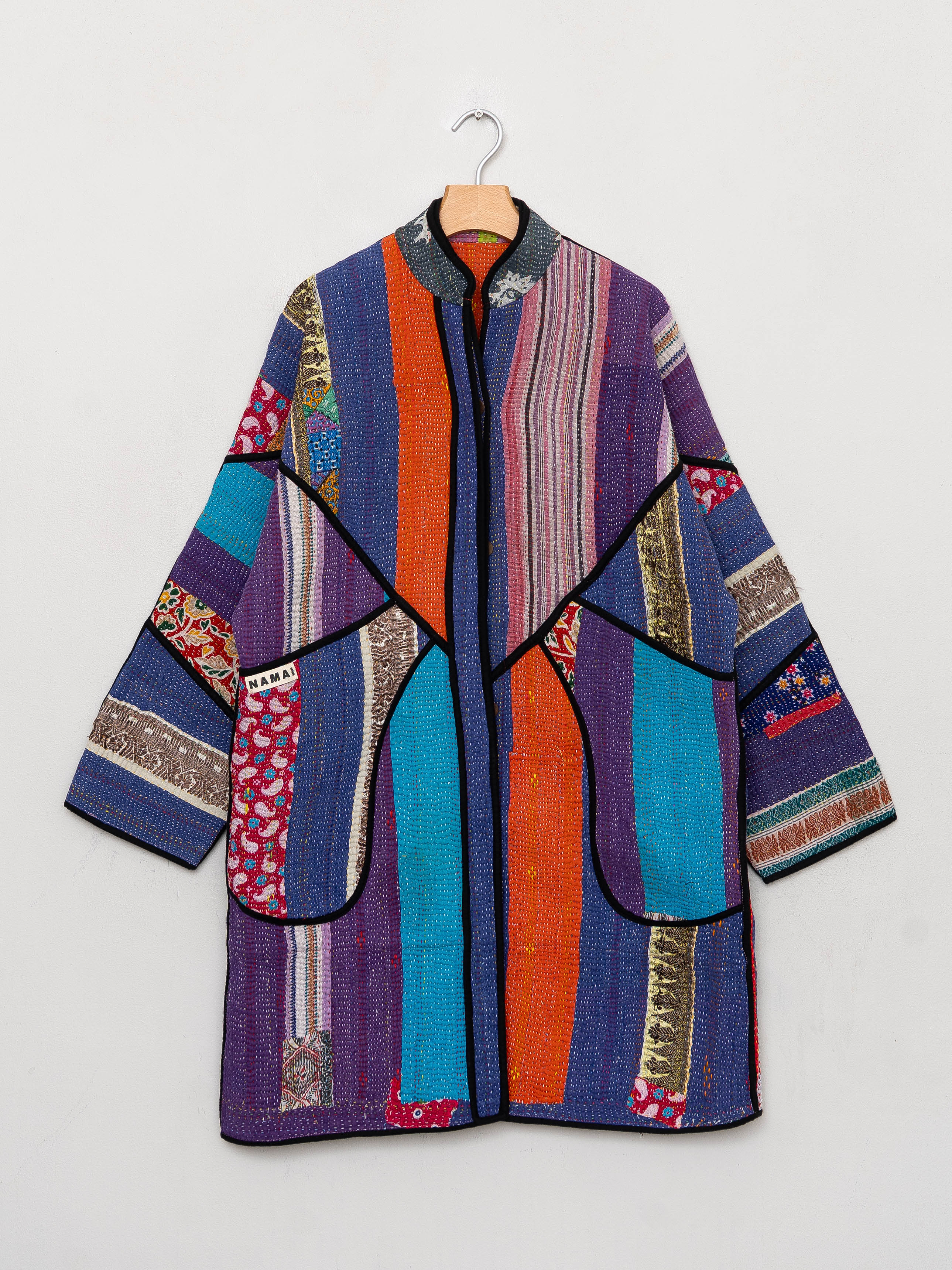 The Sai Quilted Patchwork Kantha Coat