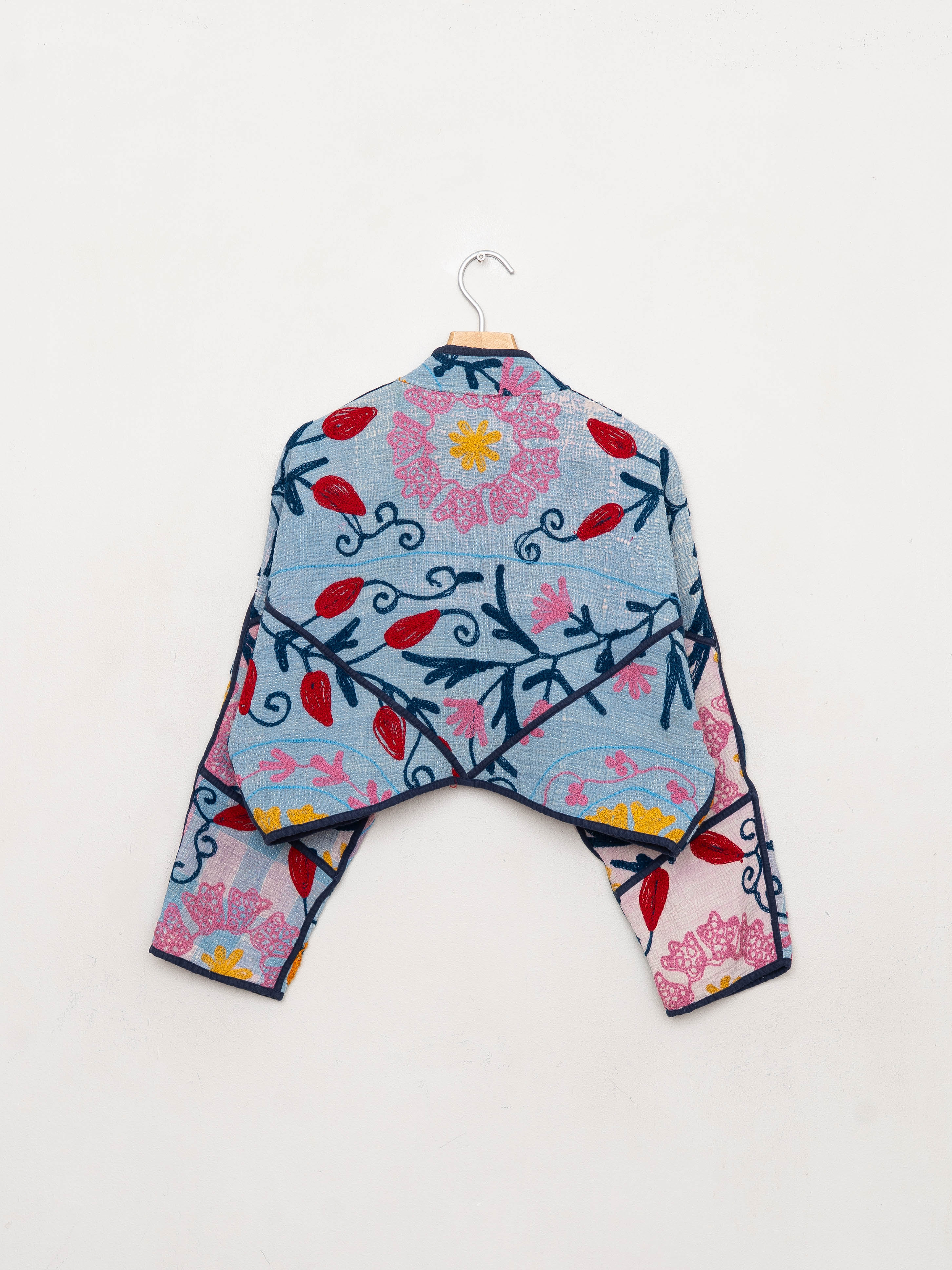 The Kaira Cropped Suzani Quilted Kantha Jacket