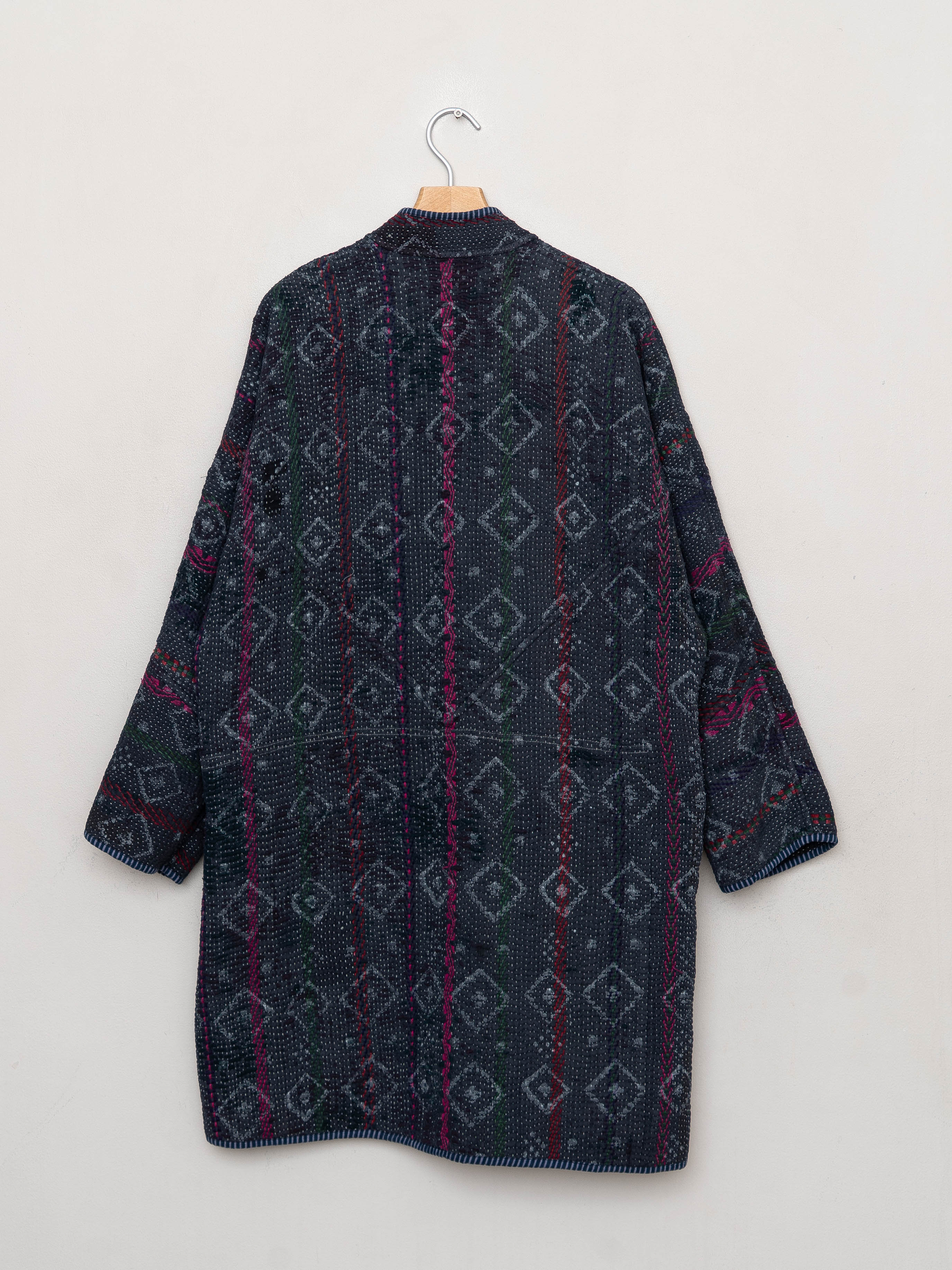 The Sai Quilted Indigo Kantha Coat