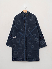 The Sai Quilted Indigo Kantha Coat
