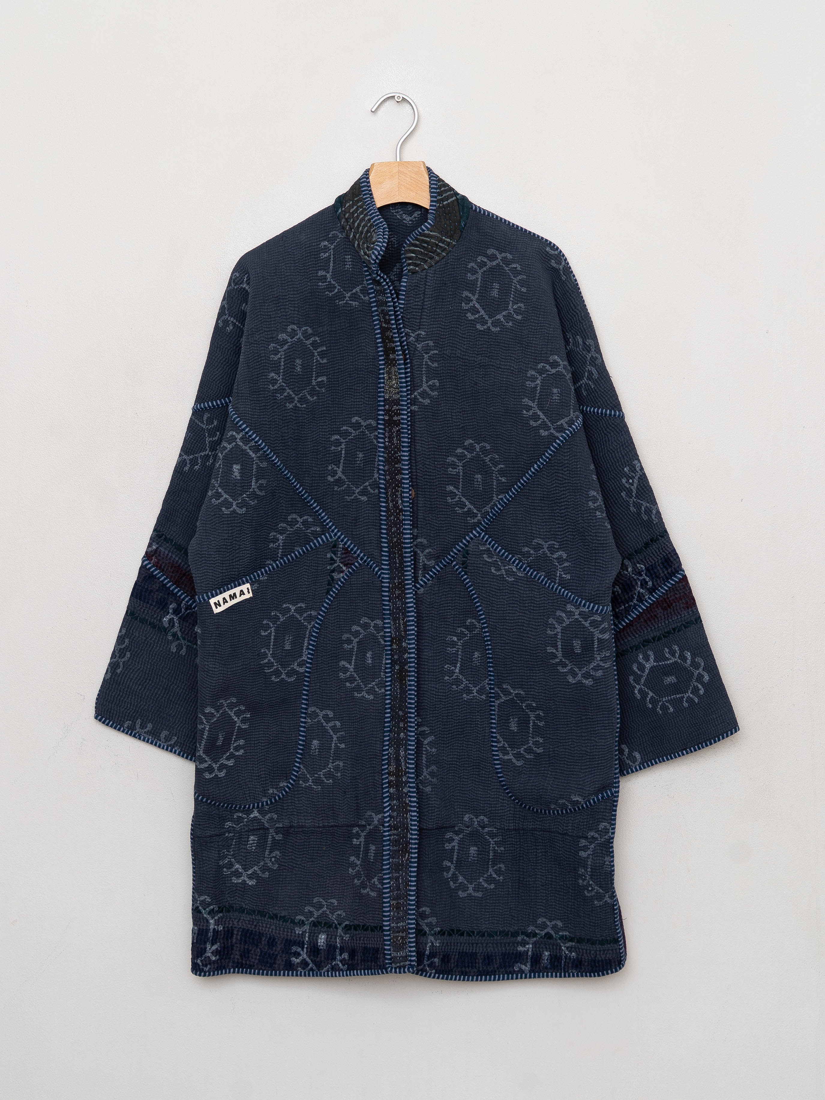 The Sai Quilted Indigo Kantha Coat