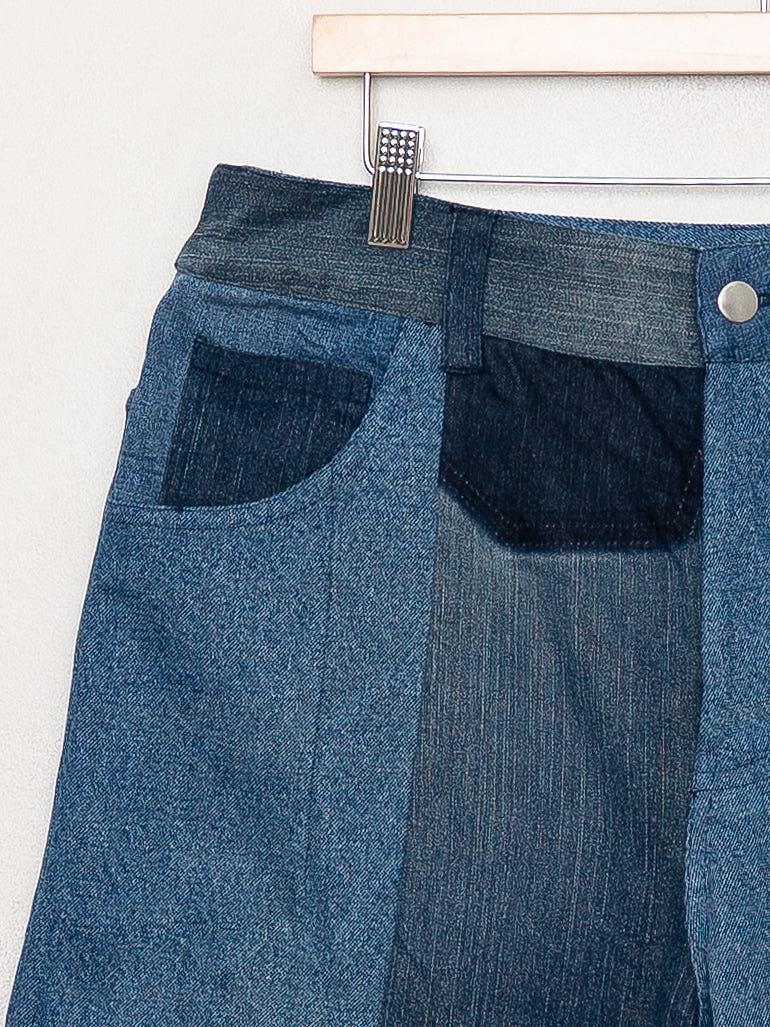 The Bindu Denim Bermuda Culotte Pant - Large