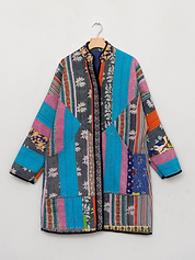 The Sai Quilted Patchwork Kantha Coat