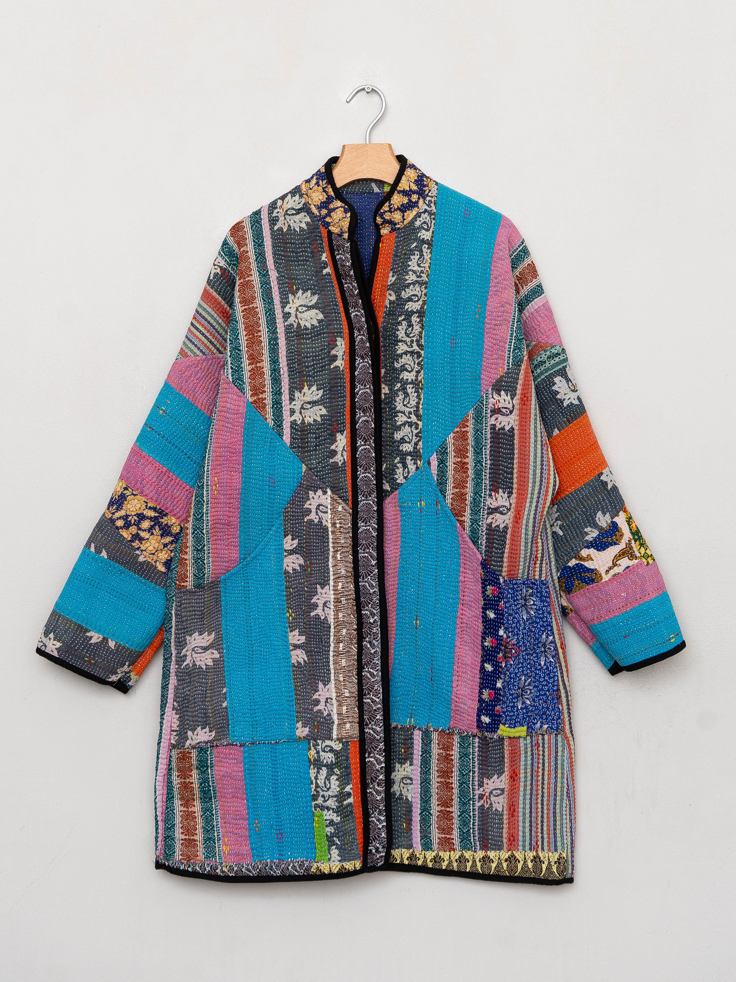 The Sai Quilted Patchwork Kantha Coat