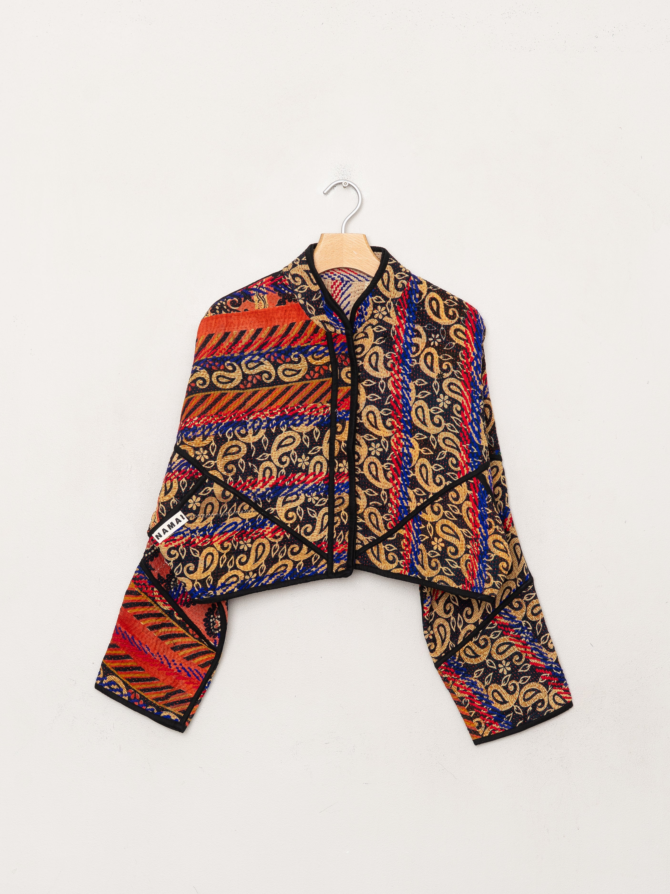 The Kaira Cropped Quilted Patchwork Kantha Jacket