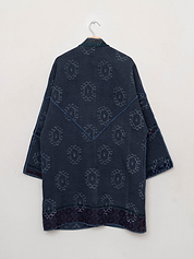 The Sai Quilted Indigo Kantha Coat