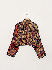 The Kaira Cropped Quilted Patchwork Kantha Jacket